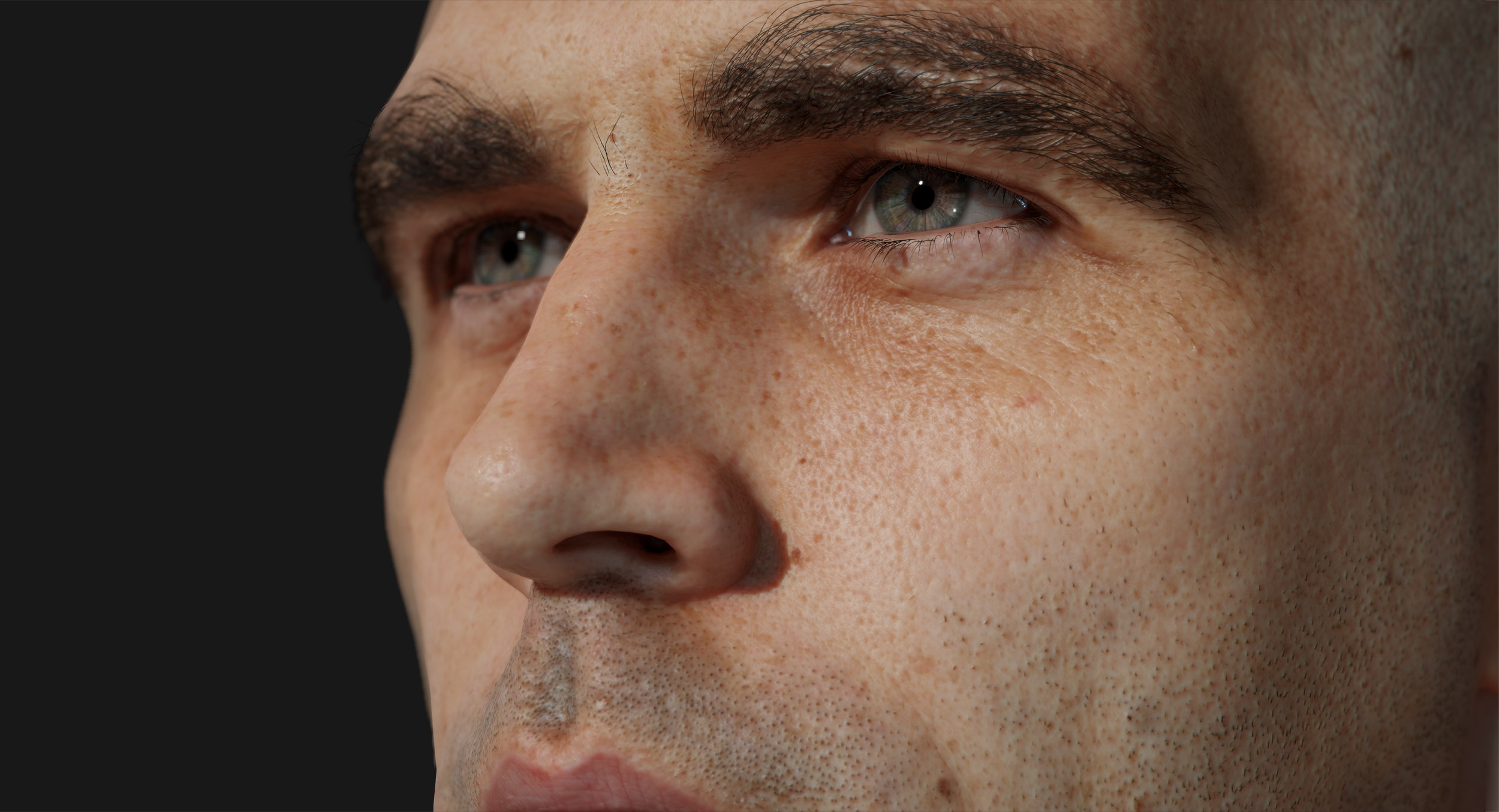 Render in game male asset model in Marmoset